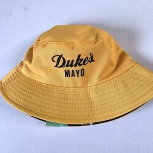 Dukes Bowl Mayo Reversible Bucket Hat Yellow & Novlty Print feat Tubby Mascot